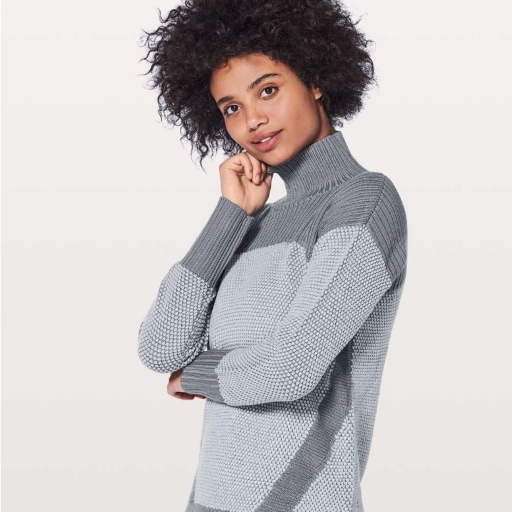 Lululemon Warm & Restore Merino Wool Sweater Gray Size 8
